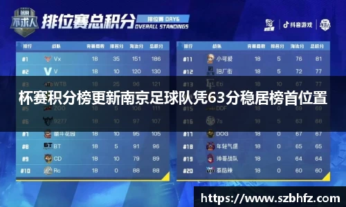 杯赛积分榜更新南京足球队凭63分稳居榜首位置