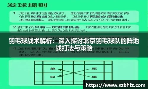 羽毛球战术解析：深入探讨北京羽毛球队的阵地战打法与策略