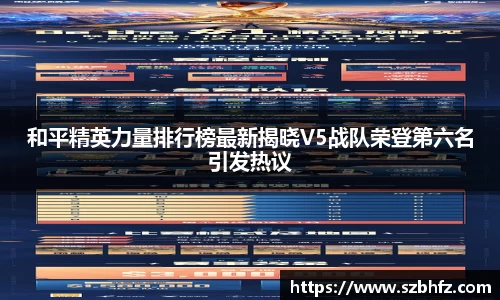 和平精英力量排行榜最新揭晓V5战队荣登第六名引发热议