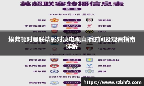 埃弗顿对曼联精彩对决电视直播时间及观看指南详解