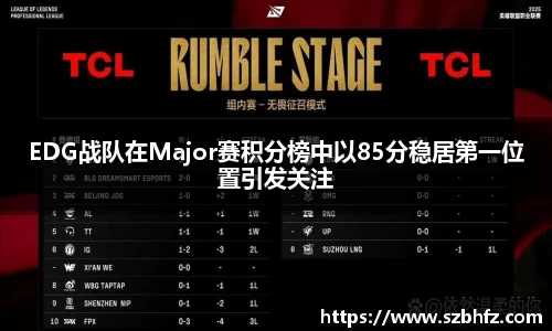 EDG战队在Major赛积分榜中以85分稳居第一位置引发关注
